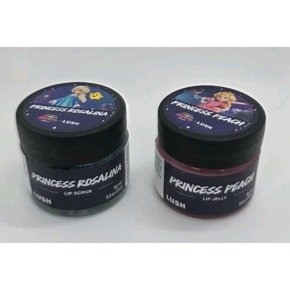 Lush X Mario Galaxy Princess Rosalina Lip Scrub & Princess Peach Lip Jelly Set